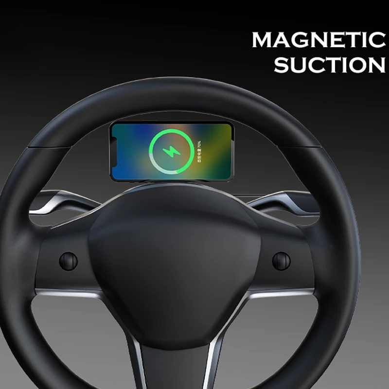 Supporto per Smartphone adsorbibile con supporto per caricabatteria da auto magnetico senza fili per Tesla Model 3 Y supporto per telefono da auto