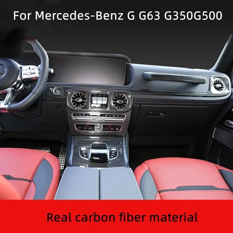 New For Mercedes-Benz G-Class 19-21 G63 G350 G500 Real carbon fiber interior modification center control decorative accessories