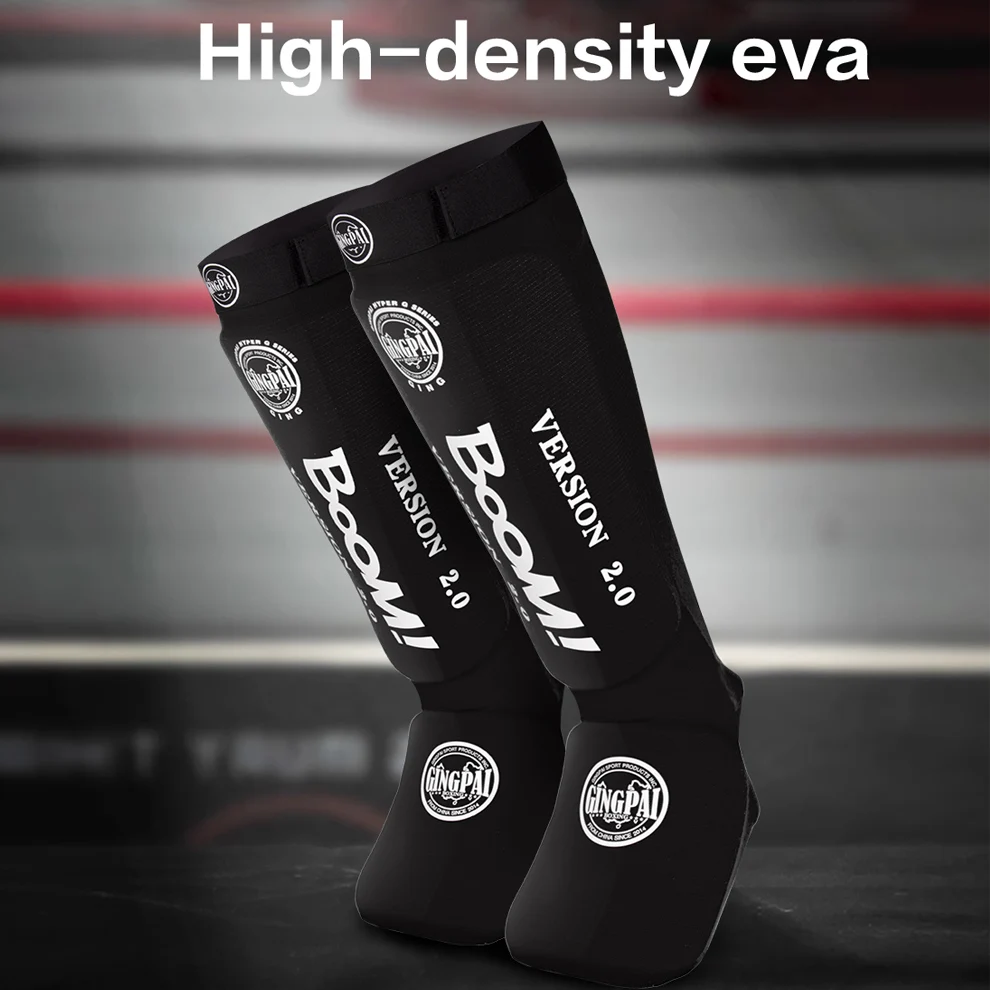 1 paio di parastinchi parastinchi MMA Leg Foot Guards Muay Thai Kick Boxing Guard Protector con Hook & Loop parastinchi e protezioni per gradini