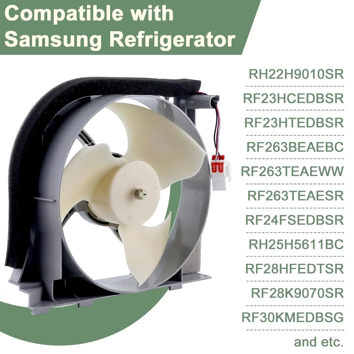 DA97-15765A DA31-00340A Refrigerator Condenser Fan Motor Assembly Compatible with SamIsung DA97-12842A DA97-12842D DA97-15765C