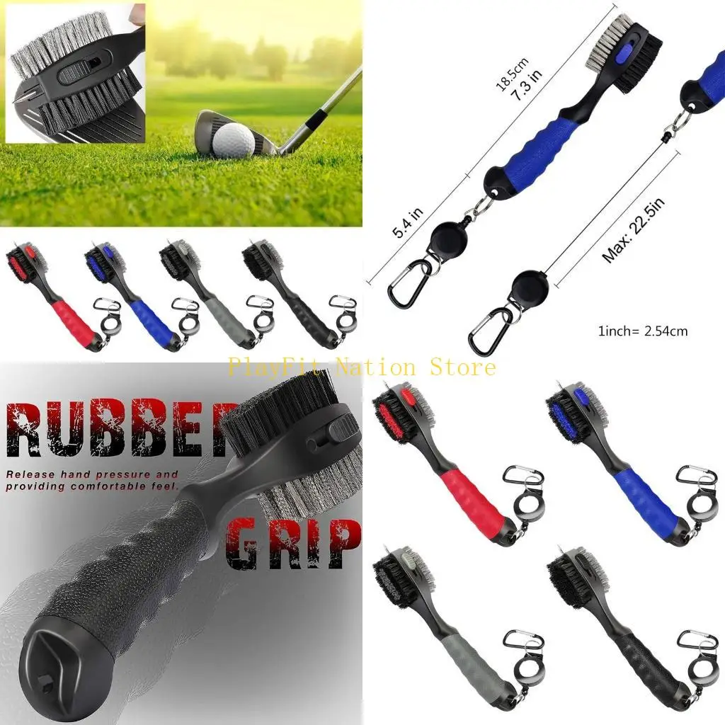 فرشاة نادي الجولف 242F، مضرب قضيب الجولف، مقبض قصير متين، منظف الأخدود على الوجهين