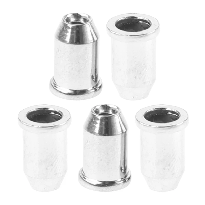 6 PCS Chrome Mounting Ferrules Bushing Set Guitar String Dropship