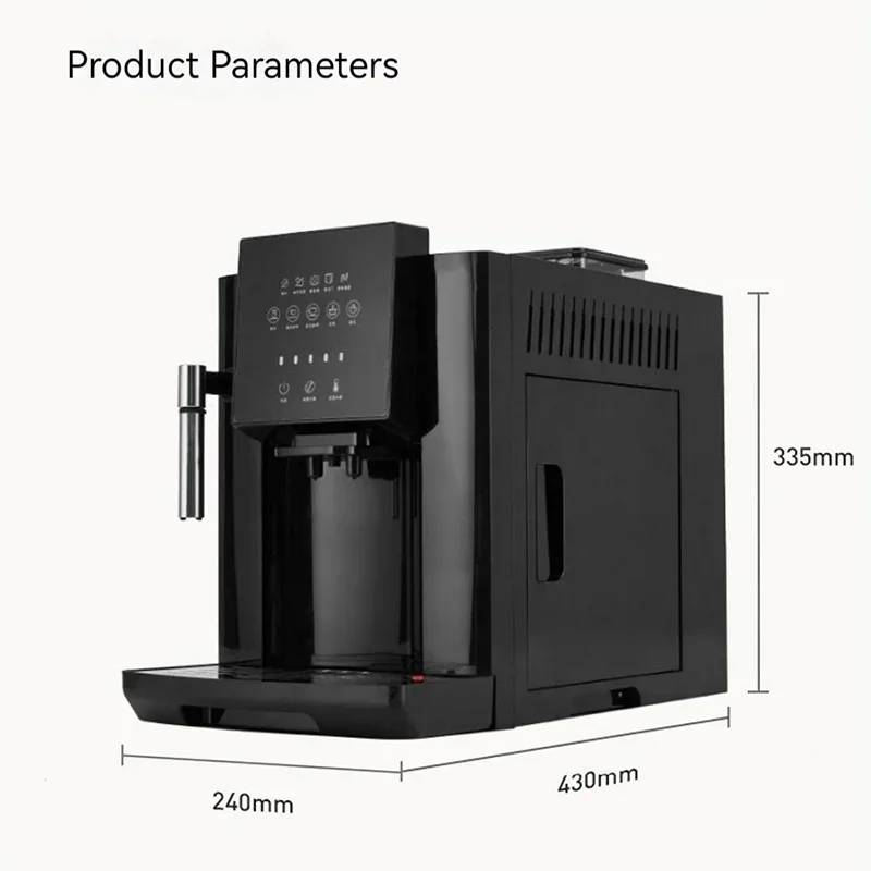 Full Automatic 19 Bar Coffee Maker Coffee Bean Grinder Milk Foam Espresso Coffee Machine Hot Water and Milk Froth 1200W