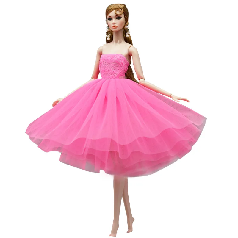 Sweet Pink Fashion Ballet Dress For Barbie Doll Outfits Party Dress Gown Vestidoes Clothes For Barbie Dolls 1/6 Doll Accessories
