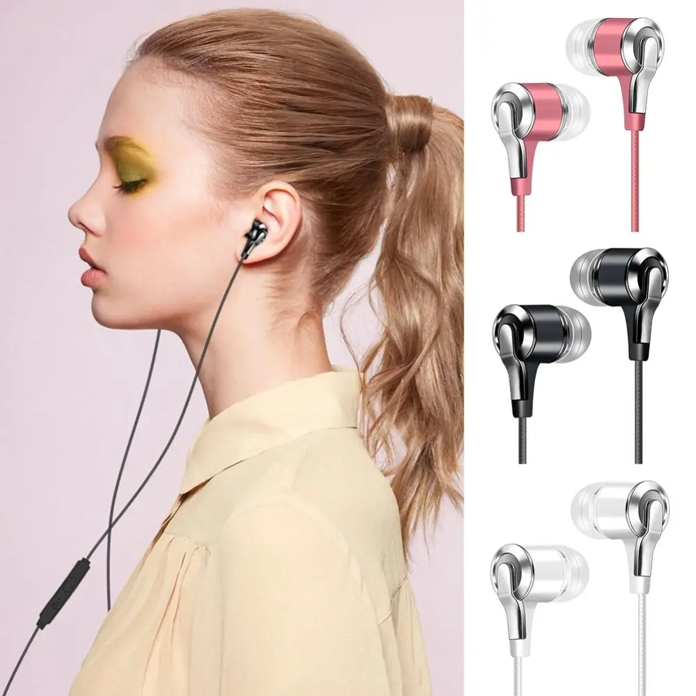 Portable Wired Headphones 3.5mm InEar With Microphone Earphones High Definition Music Earphones Noise Canceling Sport Headphones