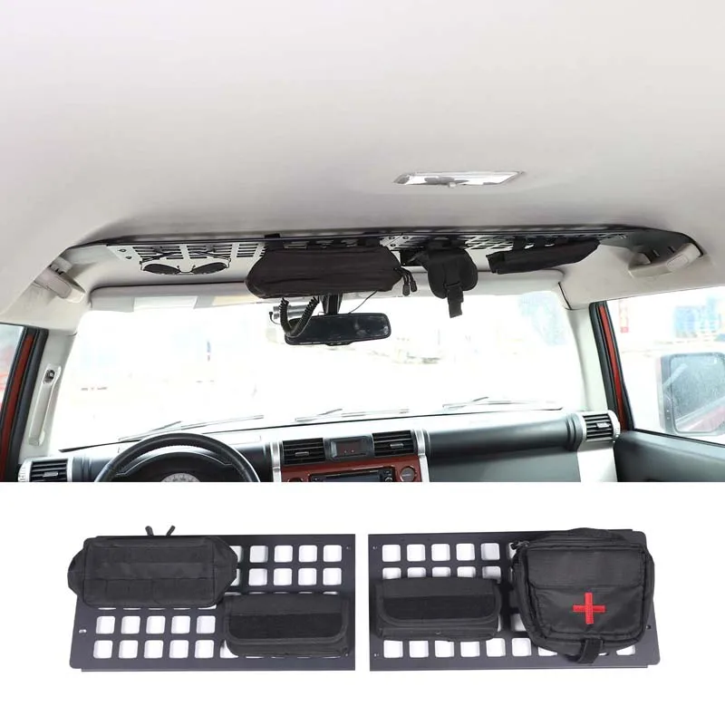 

Aluminum Alloy Car Overhead Panel Hanging Bag Rack For Toyota FJ Cruiser 2007-2021 Storage Rack Car tools Accessories