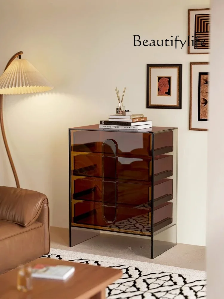 BJ Acrylic Chest Cabinet Living Room Bedroom Locker Simple Modern Drawer Porch Cabinet Bedside Cabinet