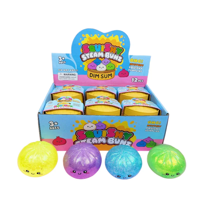 Glänzende Goldpulver-Perlen Gesichts-Dutt Quetschbares Weiches Elastisches Xiaolongbao Squeeze Fidget Spielzeug Kreatives Stressabbau-Entspannungs-Entlüftungsspielzeug