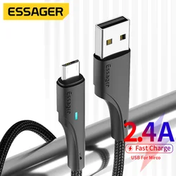 Essager Micro USB Cable 2.4A Fast Charger Wire For Xiaomi Redmi Samsung Oneplus Mobile Phones Charging Cord Android Data Cables