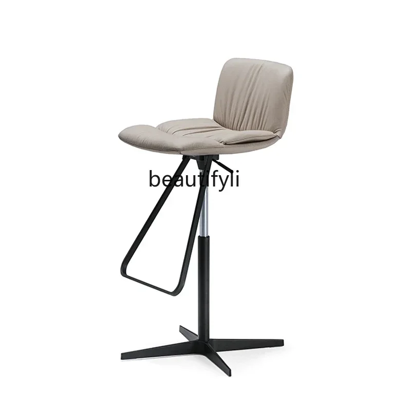 K185 Italian Minimalist Bar Chair Simple Modern Lifting Bar Chair Designer Model Iron Island Stool