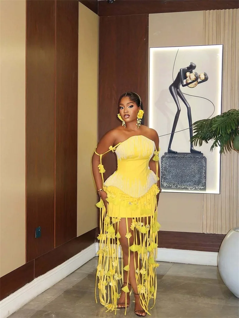 Vestido de fiesta rosa con perlas florales, vestido Sexy sin tirantes sin mangas, Mini vestido de novia corto para fiesta, bata Formal para invitados, boda y cumpleaños