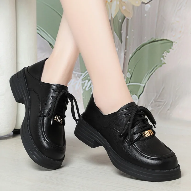 

Pumps Spring And Autumn Fashion Cross-tied Casual Square Toe Square Heel Women's Shoes Spring Autumn New Fashion British Style