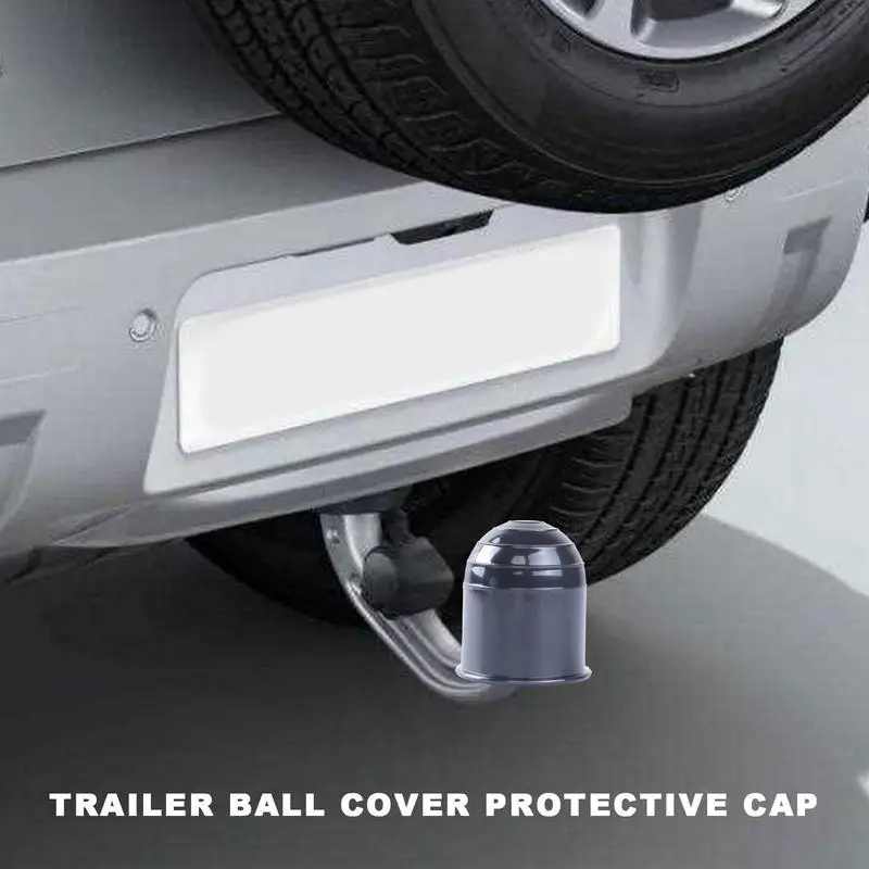 2pcs Universal 50MM Trailer Accessories Silver/Black ABS Trailer Ball Cover Tow Bar Ball Cover Cap Hitch Protection Car Styling