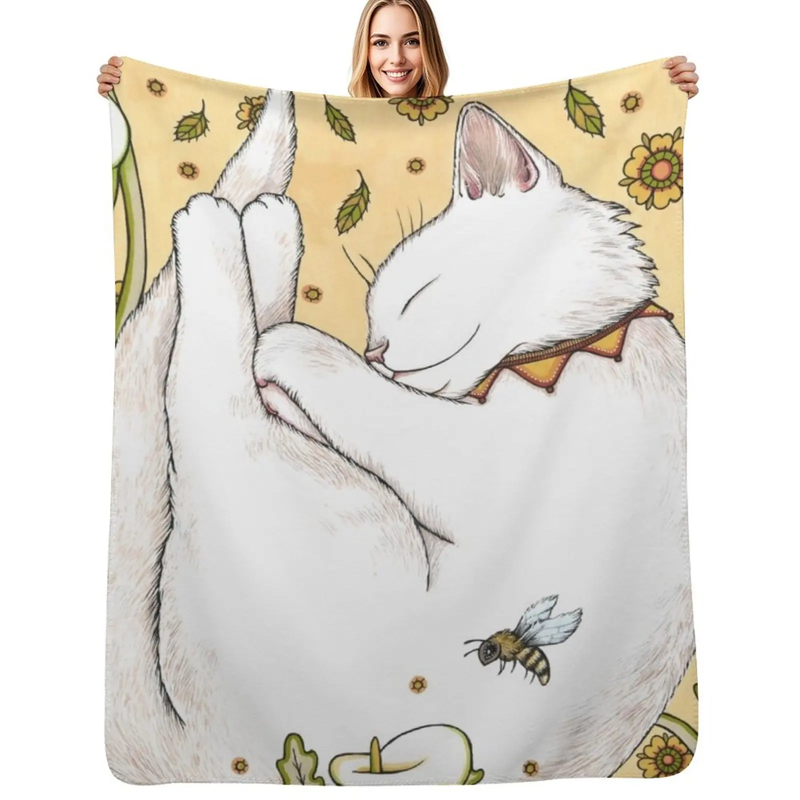 

Butterflies and Bees Throw Blanket Summer Beddings Thin Luxury Brand sofa bed Blankets