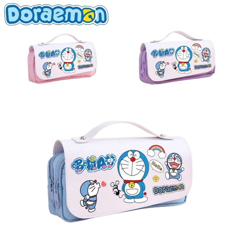 Doraemon anime around Ding Dong cat blue fat pen bag large capacity male and female student stationery box creative storage bag