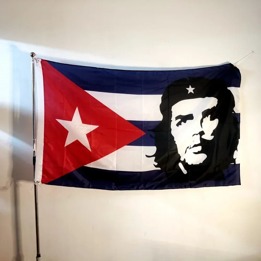 Che Guevara Flag 2x3ft 3x5ft Polyester Banner - Cuba Revolution Memorial Flag for Outdoor Decor Wall Garden Party Hanging Flying