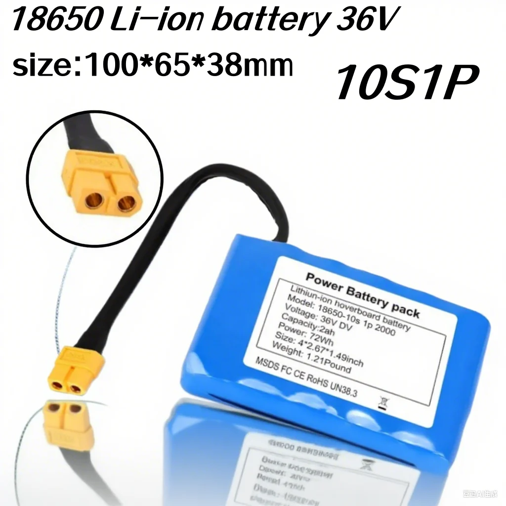 

10S1P 36V Battery pack 2000mAh Rechargeable Lithium ion battery for Electric self balancing Scooter Hover Board unicycle.