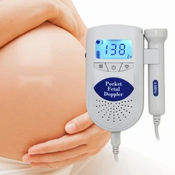 Fetal Doppler Heartbeat Detector for Baby, Heart Beat Monitor, LCD Backlight Pulse Meter, No Radiation