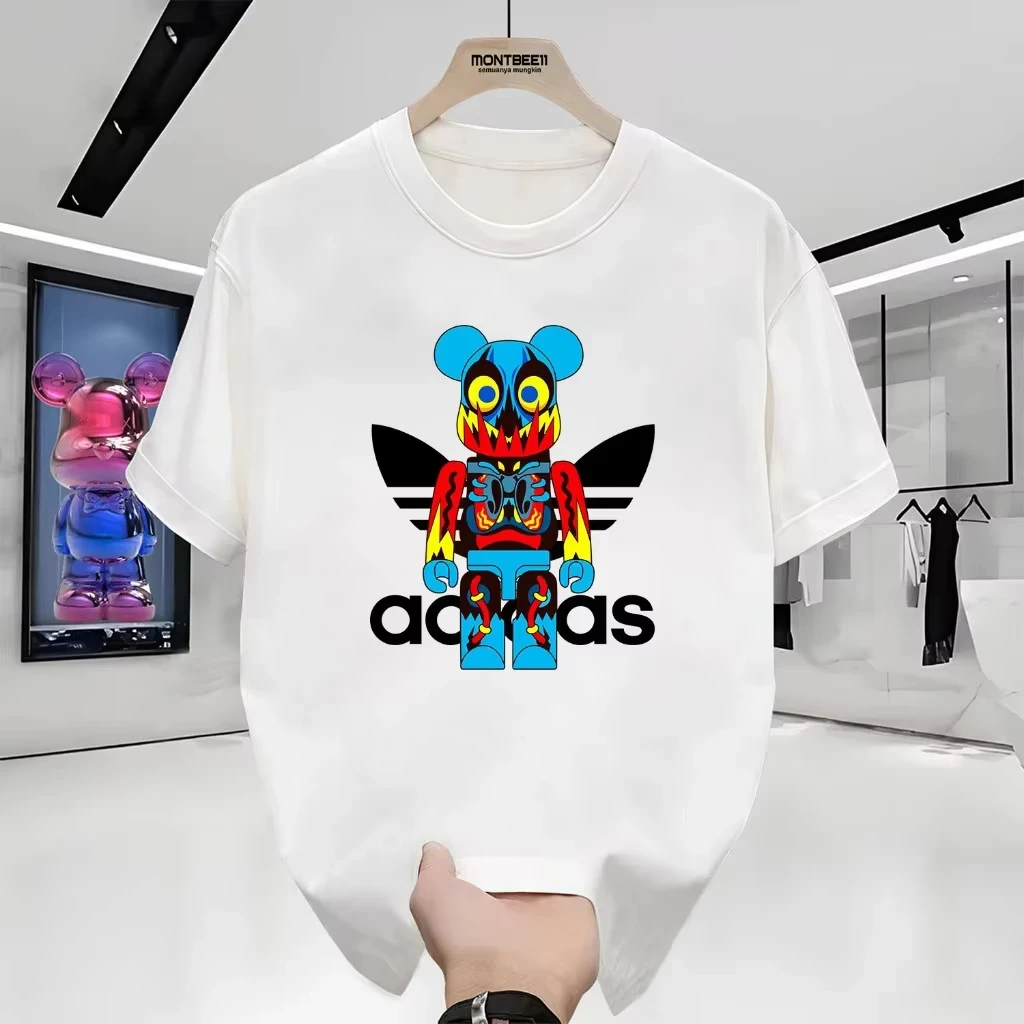 2026 Summer New Product Trendy Fashion Stylish Versatile Cool Pure Cotton Men's and Women's Matching Short Sleeve Fashion