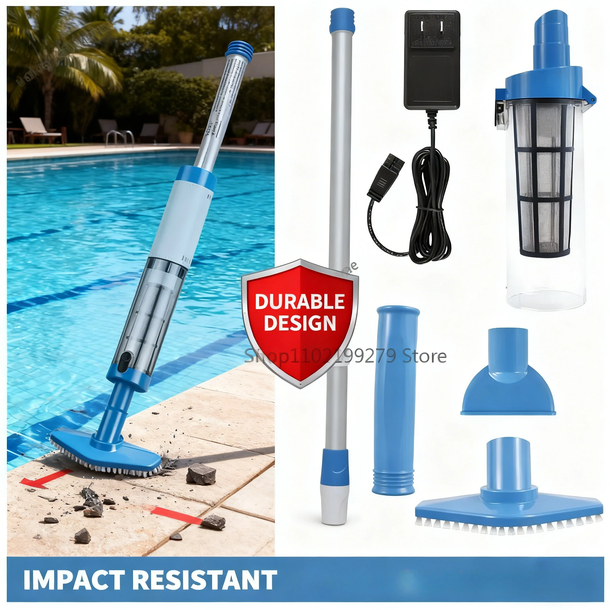 NEW Pool Vacuum Cleaner Rechargeable Pool Fish Tank Swimming Handheld Cordless Spas Hot Tubs Portable