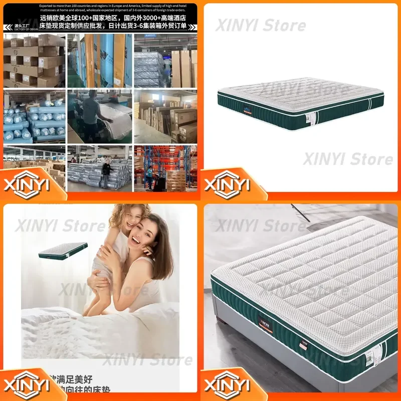 Latex Memory Foam Pocket Spring Mattress for Zero Pressure Relief Thick Hybrid Mattress for Bedroom Home for Hotel Style Bed