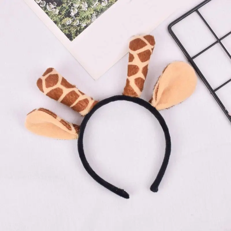 N5KB Animal Cosplay Kostüme Zebras/Giraffe Ohren Stirnband Heck Halloween Party Requisiten