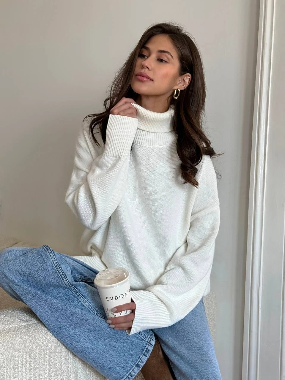 

2026 Elegant Women's Turtleneck Sweater Basic Knitted Tops Autumn Winter Clothes Daily Basic Solid Oversized Knitted Pullovers
