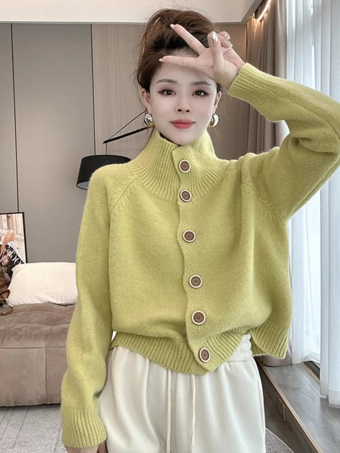 

Свитера Джемперы Кардиганы Женские и укороченный топ вместе Гранж Зрелый цвет Необработанные детали Городская улица Y2K Мода Крутой Модный