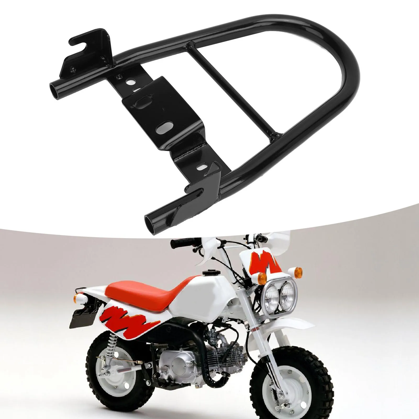 

Motorcycle Rear Luggage Rack 17mm Iron Tube Rear Cargo Carrier Support Shelf for Monkey Baja Z50 Z50R Mini Trail Bike