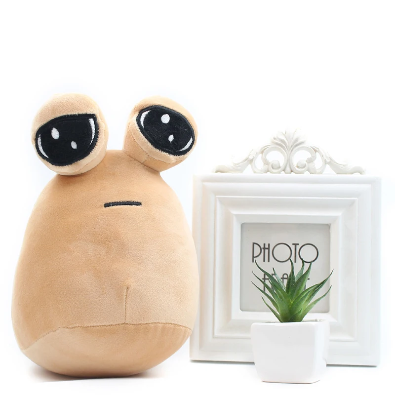 Pou Plush Cartoon Alien Toy Home Decoration Ornament Kawaii Stuffed Animal Doll Hot Game Figure Gifts for Fans 22cm/8.6Inch