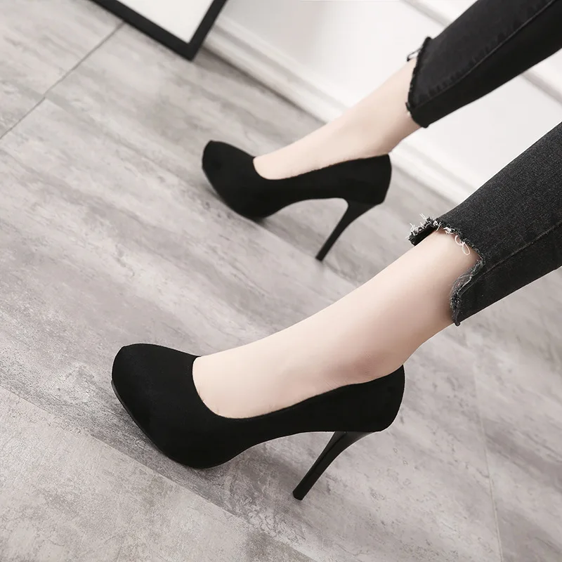 

Sexy Pumps Wedding Women Fetish Shoes High Heel Stripper Flock Pumps 10cm Womens Shoes Ladies Dress Shoes Zapatos De Mujer