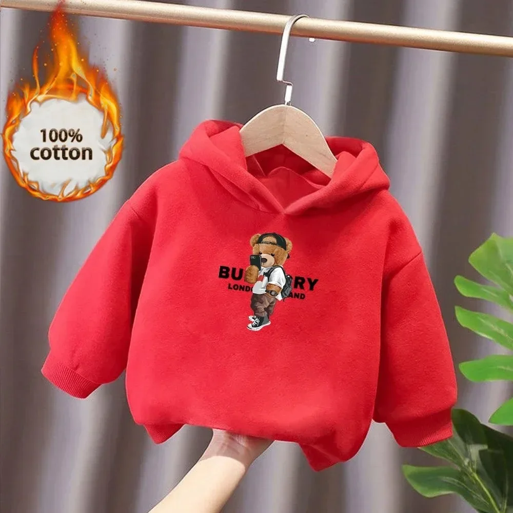 New Product 2024 Brand Hooded Sweatshirt Autumn/Winter Cotton Sweatshirt Children\'s Girls Boys Children\'s Clothing Gift