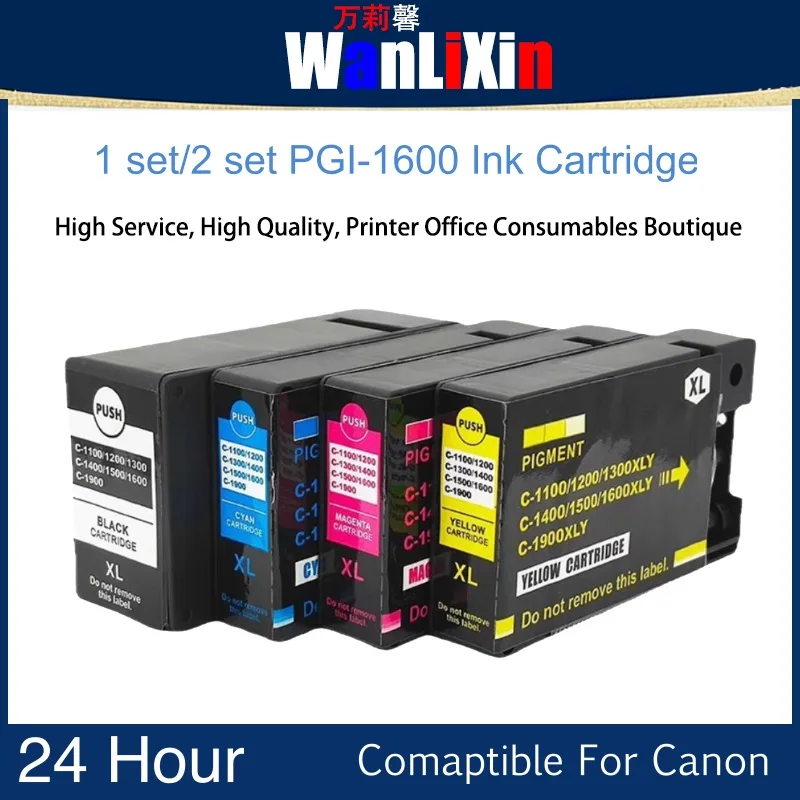 

1 set /2 set PGI-1600XL PGI-1600 Ink Cartridge Compatible For Canon MAXIFY MB2060 MB2360 printer