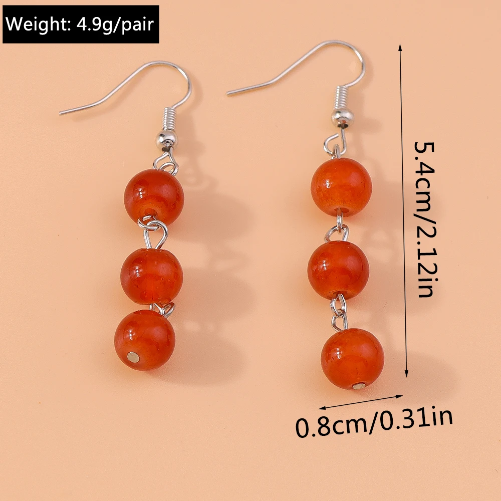 Aihua Geburtsstein Achat Perlen Naturstein Ohrringe Neue Ankunft Lange Perlen Steine Baumeln Ohrringe für Frauen Schmuck Geschenke – Detail 11