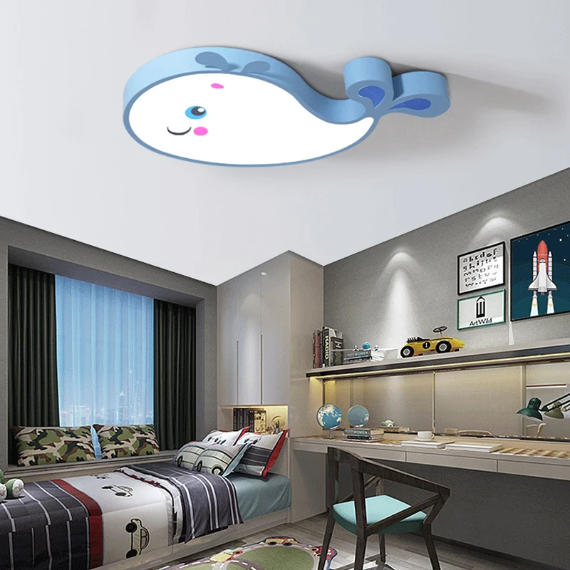 Imagem -05 - Desenhos Animados Dolphin Luzes de Teto Led Lâmpada do Quarto das Crianças Cute Deco Lustre Lustre de Baleia Menina Menino Bebê Luz do Quarto das Crianças