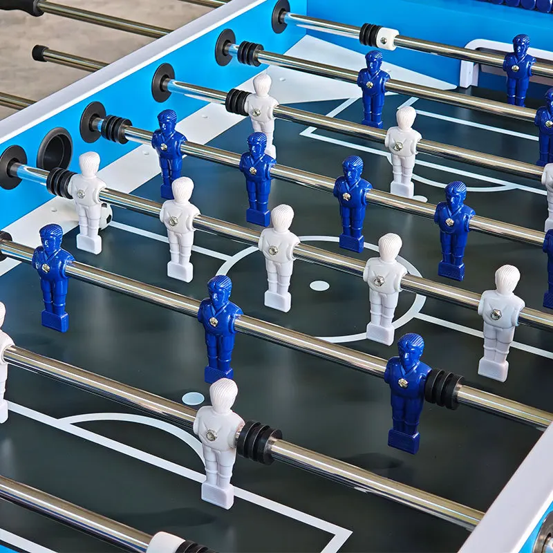 Weatherproof Outdoor Foosball Table,1.4m Large Full Size Adult Soccer Game, Classic Blue&White Foosball Table for Backyard,Patio
