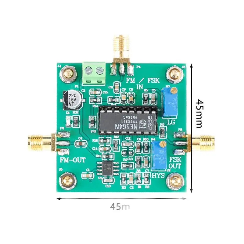 

NE564FM demodulation module FM/FSK demodulation module signal processing can demodulate carrier frequency 10M-90M