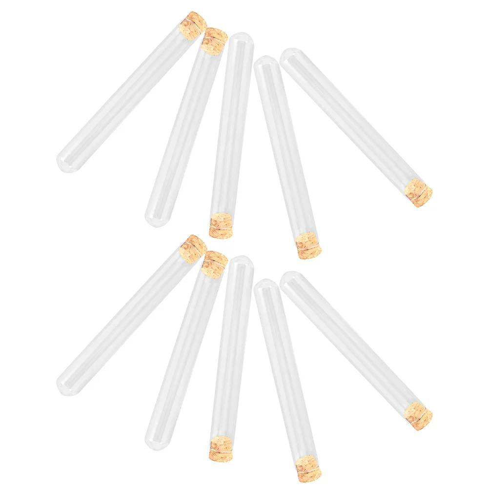 

10 Pcs Round Bottom Glass Test Tube Tubes for Plants Clear Chemistry Borosilicate