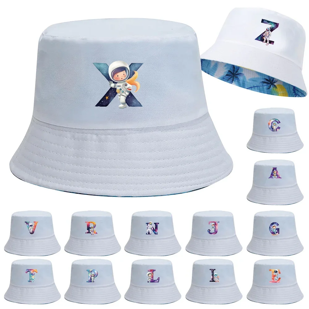 

Fisherman Cap Sun Hats Summer Foldable Men Women Sports Bucket Hat Summer Sunshade Sunscreen Astronaut Letter Pattern Print