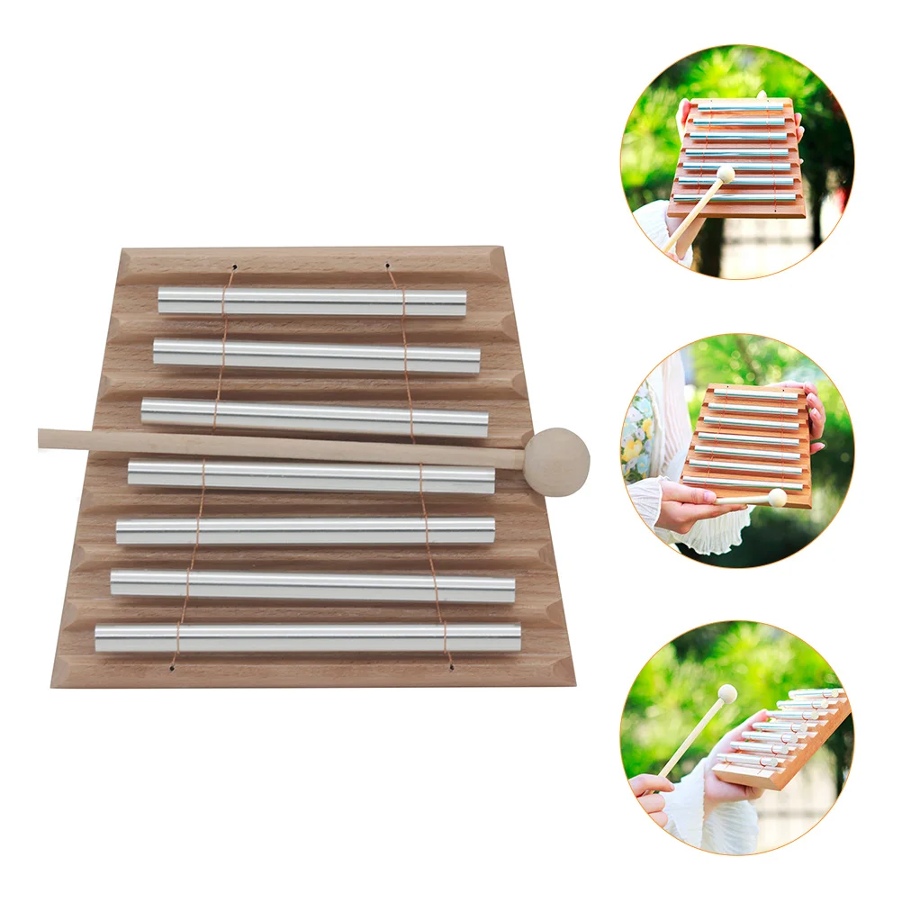 Instrument Seven Phoneme Wind Chime Kids Toys Musical Percussion Aluminum Tube Beech Children