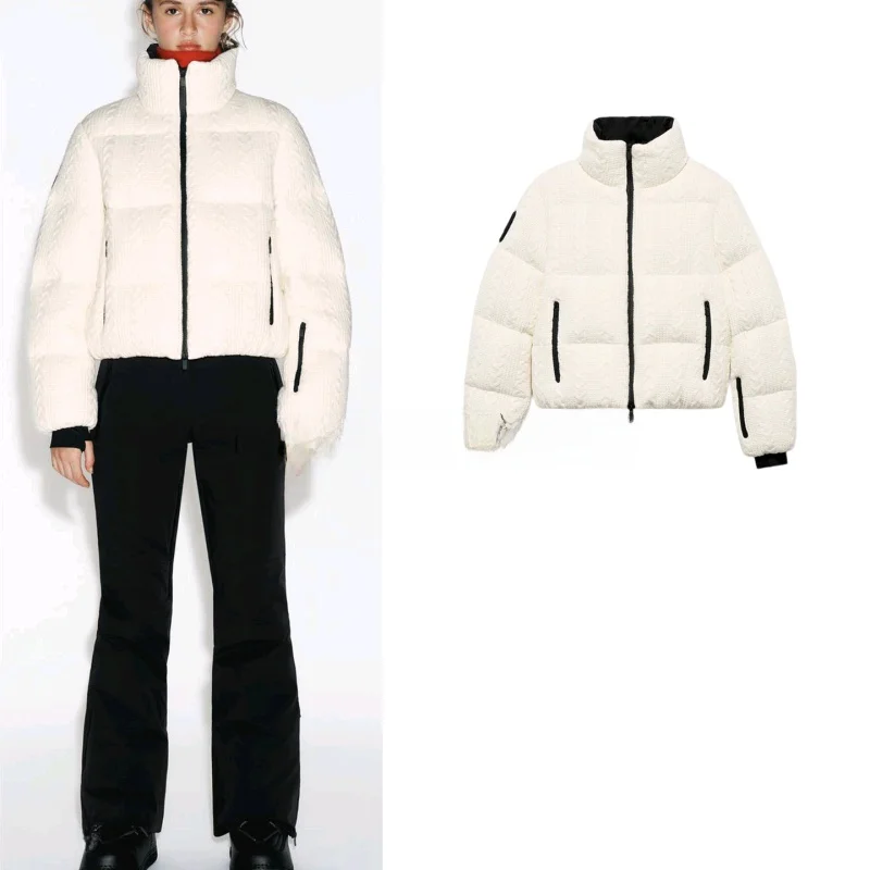 

Новое зимнее женское хлопковое пальто с эластичным подолом, длинное пальто с двойной молнией и воротником-стойкой, обычная посадка для поездок на работу