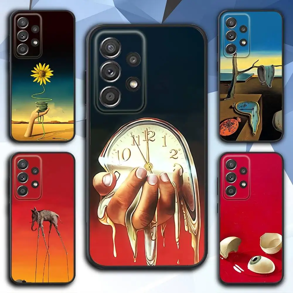

S-Salvador Art D-Dali Phone Case For Samsung S 25,24,23,22,30,21,10,9,Ultra,Plus,Lite,FE,4,5 G Soft Black Case