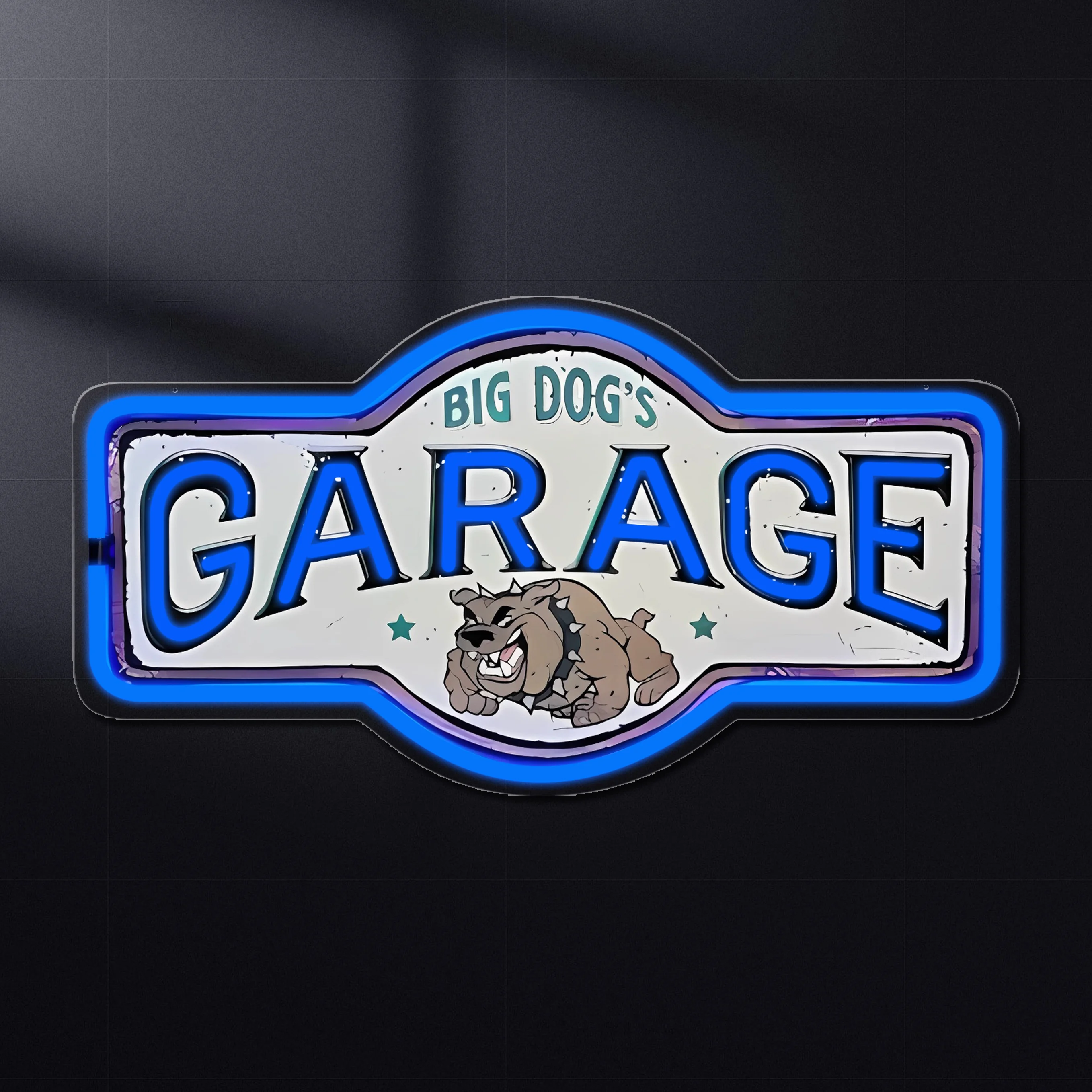 

1 шт. светодиодная неоновая вывеска Big Dog's Garage в стиле ретро, настенное украшение в стиле ретро для мужских отверстий, игровых комнат, аркадов или домашних баров.