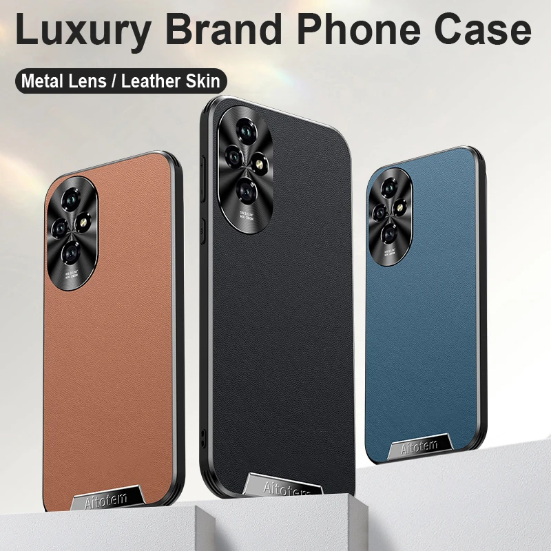 Free Shipping For Honor 200 Pro Case Leather Skin Brand Phone Back Case For Honor 200 Pro Cover Shell Bumper Bag