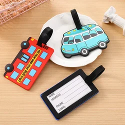 Cute Cartoon Cars PVC Silicone Bagagem Tags, Acessórios de Viagem, Name Tag, Mala, Passe de Embarque, Mala