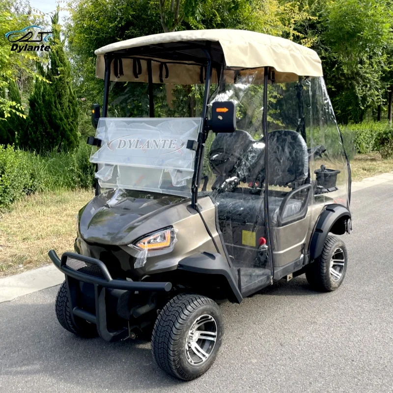 Equipped With Smart Onboard Charger And Solar Panel Powered Classic 60V 2 Seater 4kw Electric Golf Cart For Golf Course