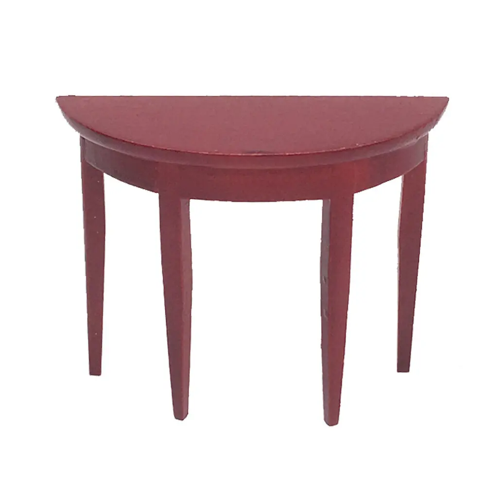 

Стильный полукруглый мини-столик из высококачественной древесины, совместимый с наборами миниатюрных домиков 1:12, миниатюрная мебель для оформления интерьера.