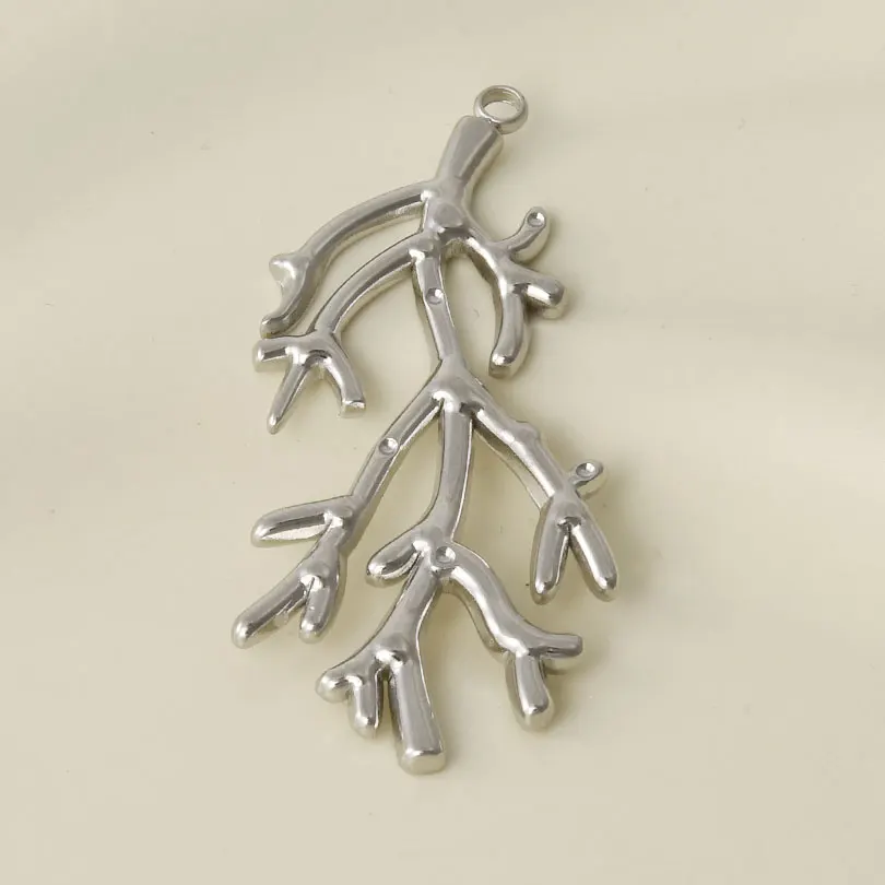 Never Fade 5pcs Silver Color Marine Organism Coral Conch Sea Shell/Turtle/Horse Charm Stainless Steel Pendant For Jewelry Making