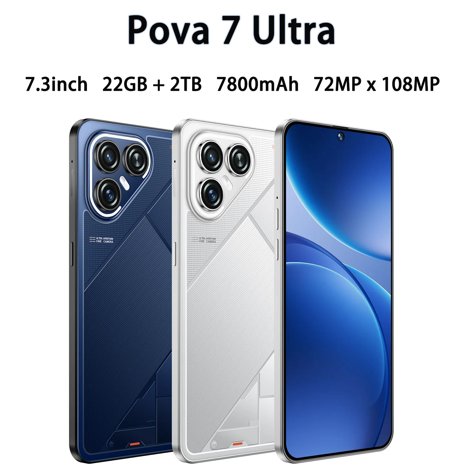 

The phone case is used for HOT Pova 7 Ultra Global Edition 7.3HD 7800mAh Battery 22GB 2TB Original 108MP x72MPSmart Dual Card