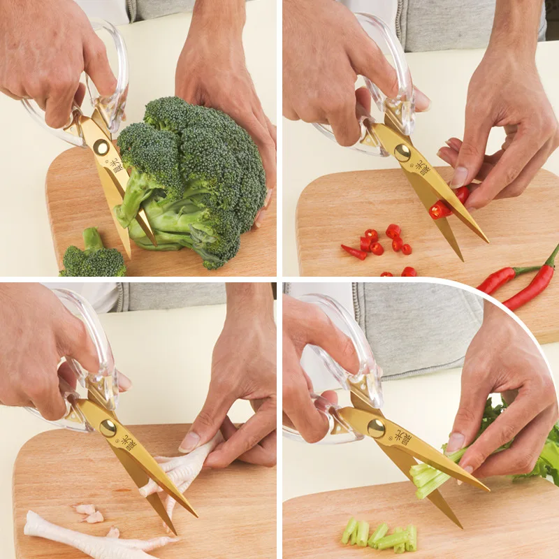 1PC Acrylic Crystal Scissors Kitchen Fish Cutting Meat Vegetables Home Art Sewing Cloth Leather Paper Tailor Office Garden New